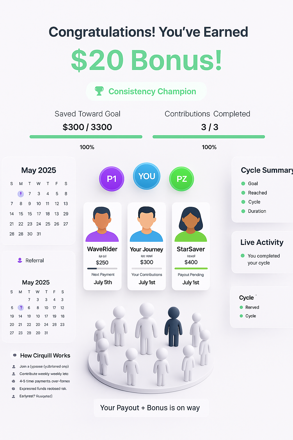 Cirquill App Feature - Savings Goal